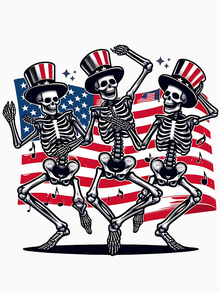 Dancing Skeletons 4th of July Funny Independence Day by Micro-dose