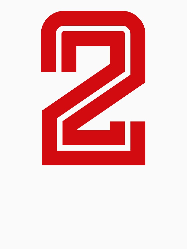 No. 2 / Player Number Two / Football Player Number 2 (Red on Black) by STUDIO-72
