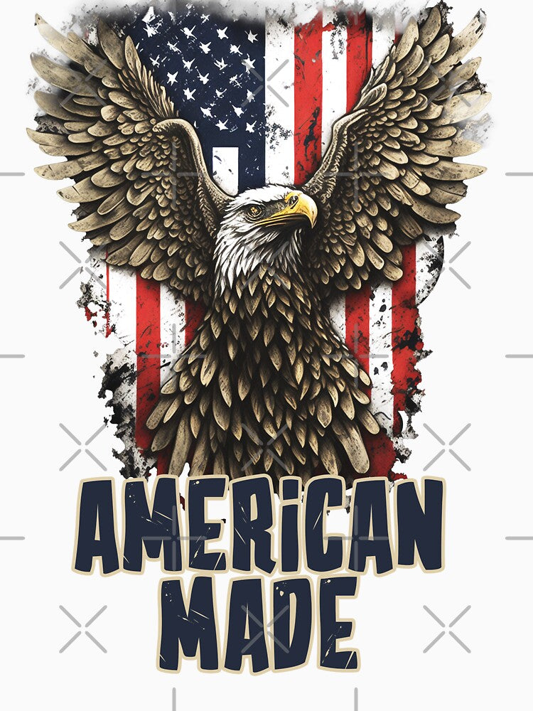 "American Made Eagle Design with American Flag" - Patriotic Redbubble Art by itsbyshawn
