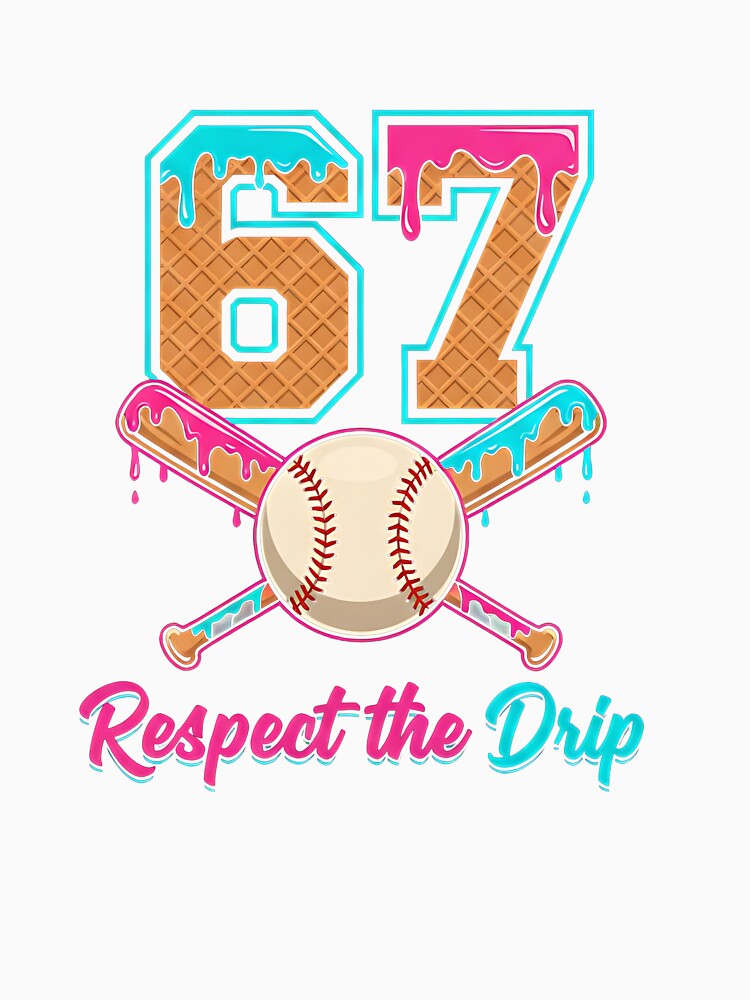Baseball Drip Number 67 Player Sport Gift For Men Women Kids by cawtoon