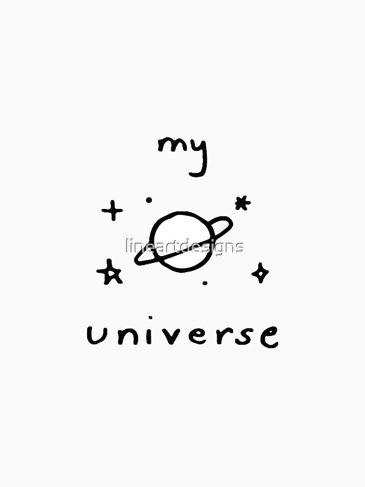My Universe Doodles Black Outline on Canary Yellow by lineartdesigns