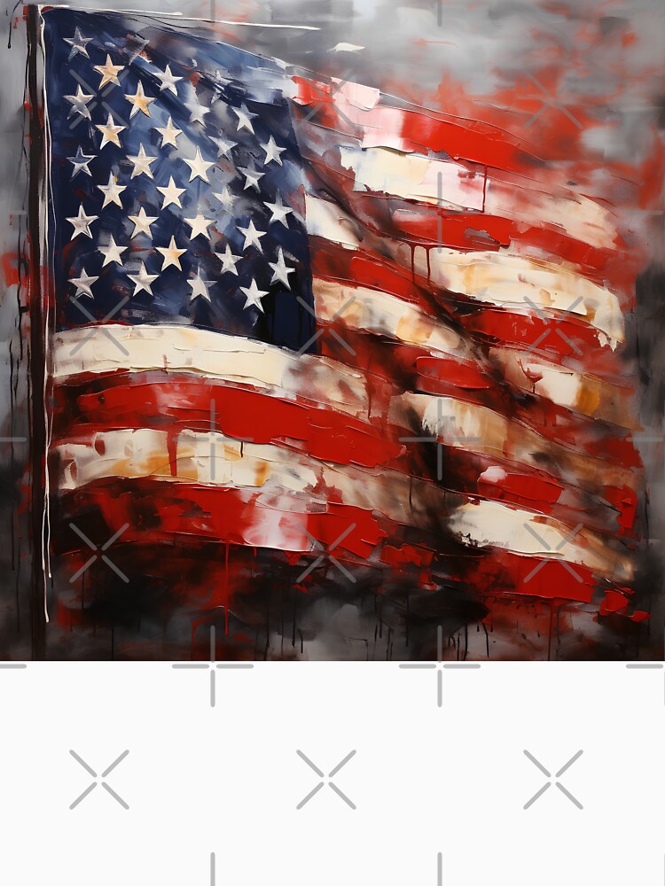 american flag oil painting print by dcrc
