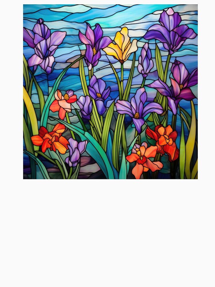 Beautiful Stained Glass, Purlple orchids, Yellow orchids, Orange Orchids by Jaydee001