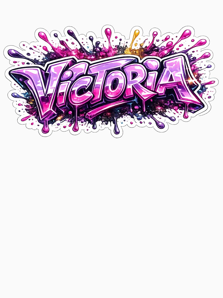 Victoria – Pink Graffiti Name by AlexLineArt