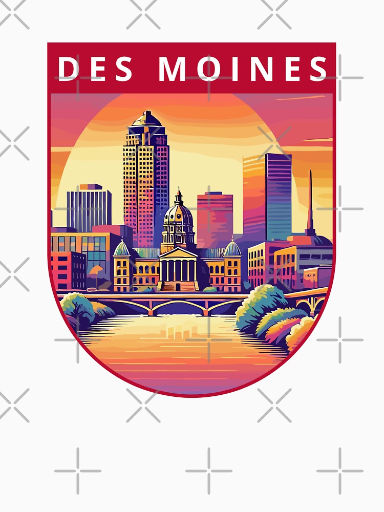 Retro Des Moines Skyline by MaateoDesign