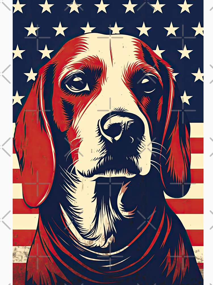 Beagle Patriotic Vintage Sunset by Cuddlythopia