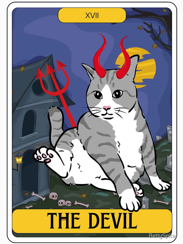 Tarot Card Tabby Cat The Devil by BettySpicer