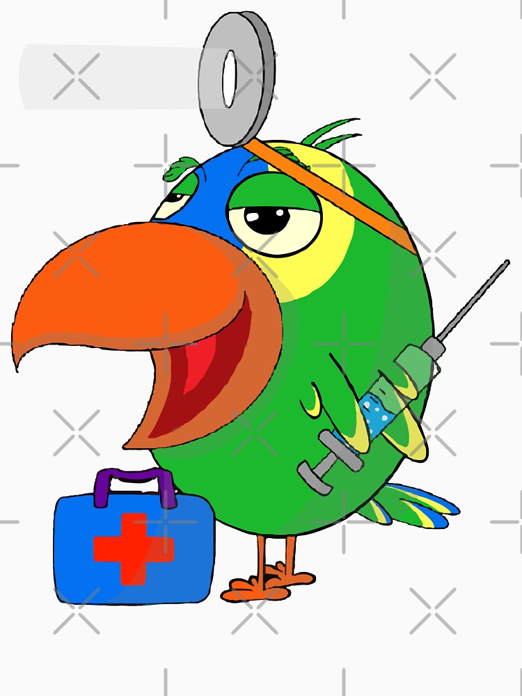 Funny Amazon parrot doctor - Parrot at work by YoshiArtDesign