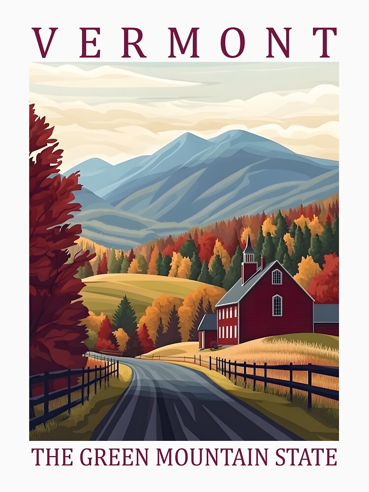 45 Vermont Travel Poster by Lucy Goosy Art