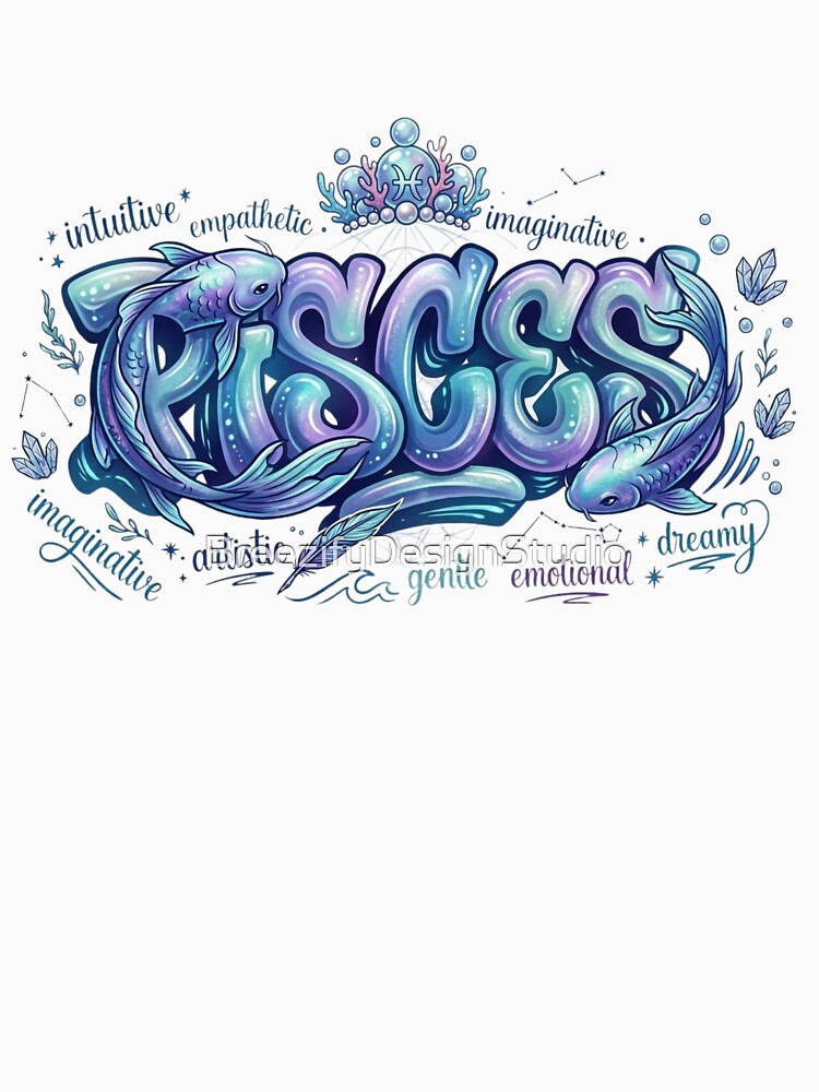 Pisces Zodiac Signs, Horoscope Street Art by BreezifyDesignStudio