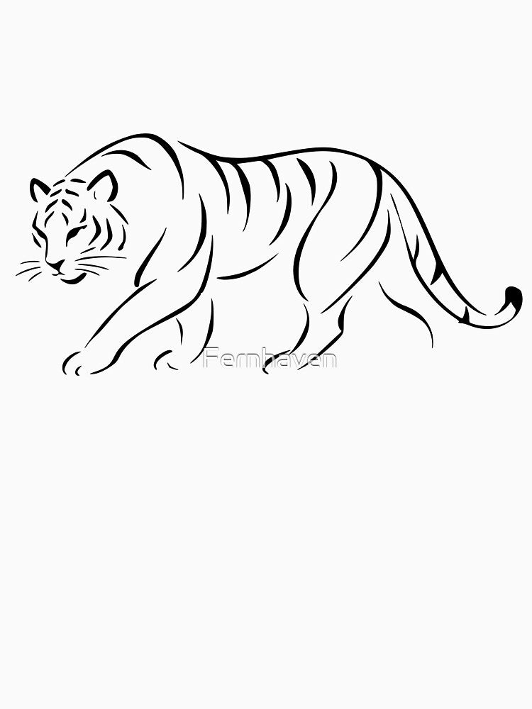 Tiger Spirit – Minimalist Tiger Line Art | Modern wild nature design by Fernhaven