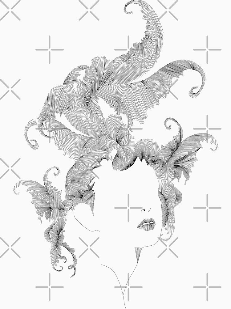 Women Flower Line Art by SurfolioPrints