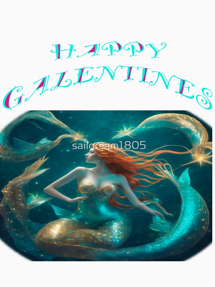 siren Mermaid posing for Galentines card, perfect gift idea for Galentines day by sailorsam1805