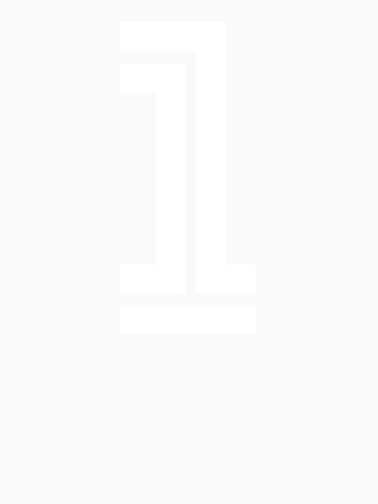 No. 1 / Player Number One / Football Player Number 1 (White on Black) by STUDIO-72
