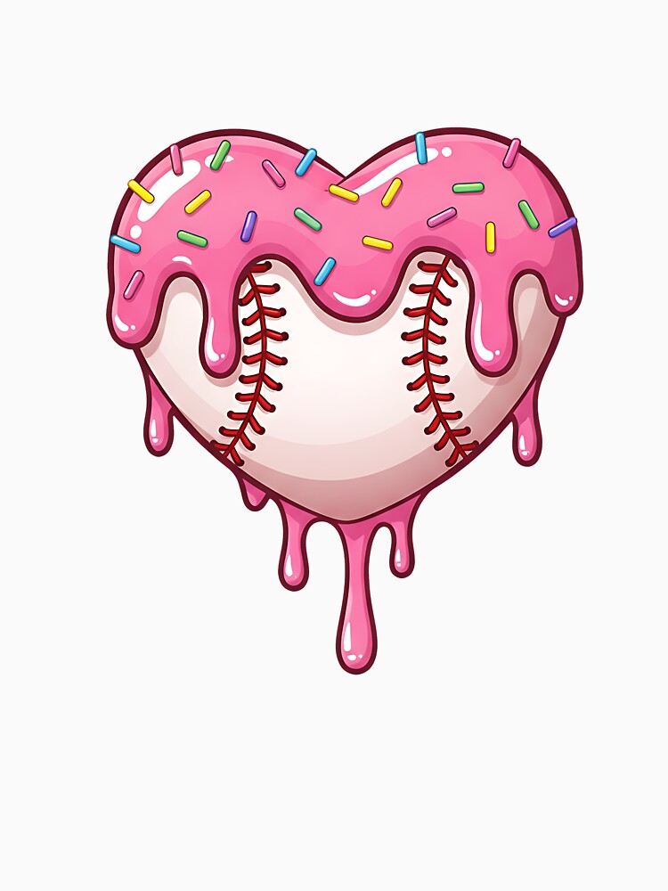 Baseball & Ice Cream Drip for Youth Girls Boys Summer Fans by facegm
