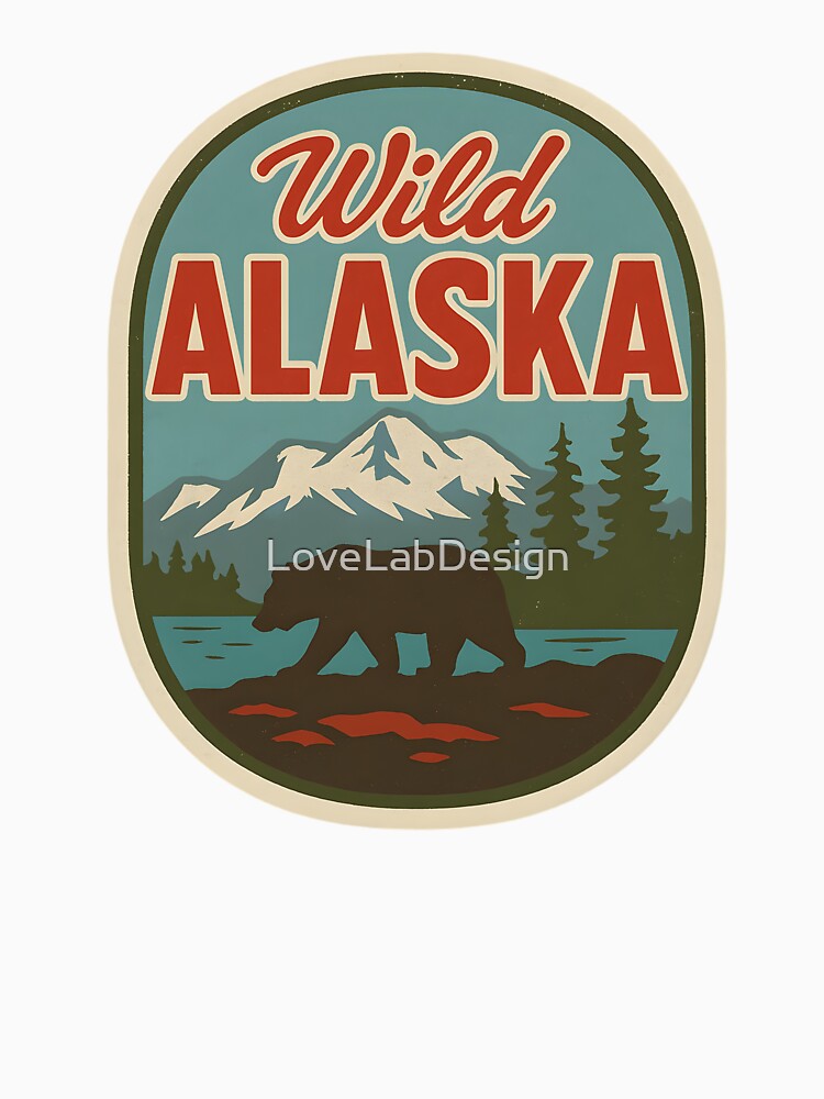 Wild Alaska vintage decal travel by LoveLabDesign