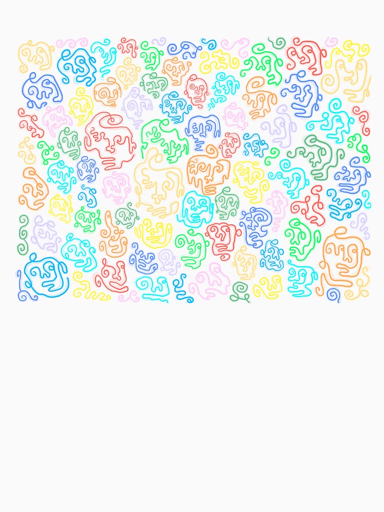 Neon Line Art Faces! by baeareadesigns