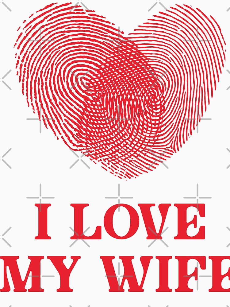 Couple Fingerprint Heart I Love My Wife by FemmePod