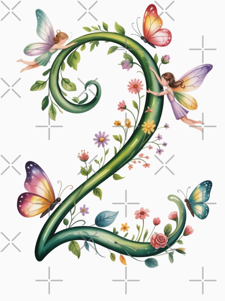 Magical Garden Number 2 - Butterflies and Flowers Watercolor Art by HumanMess