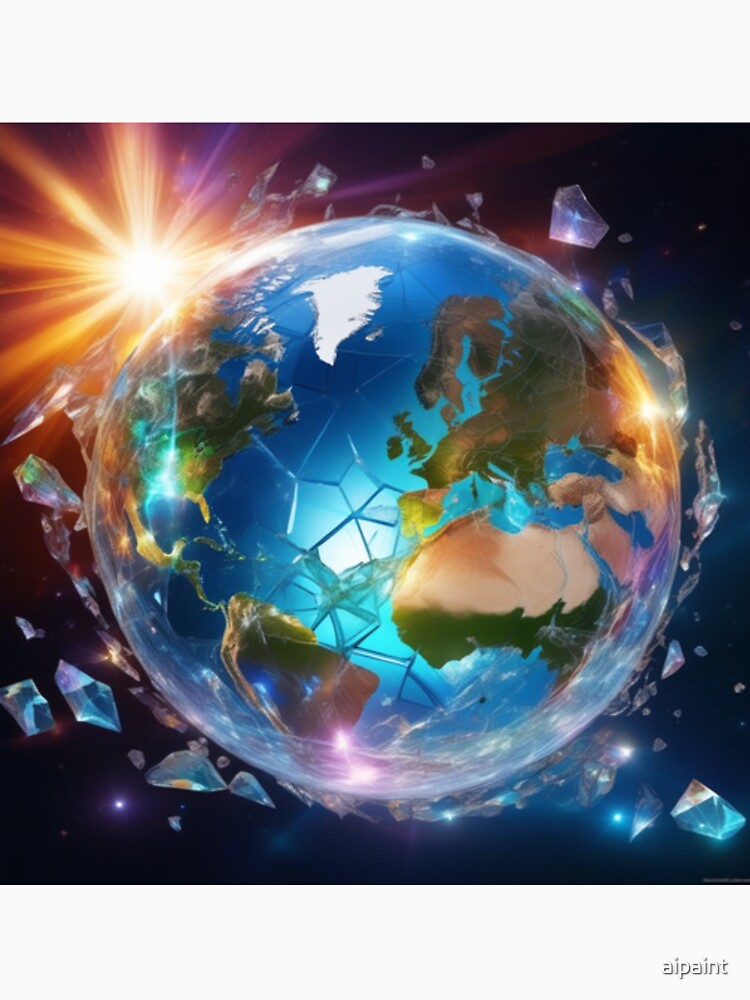 planet Earth, Broken Glass effect, by aipaint