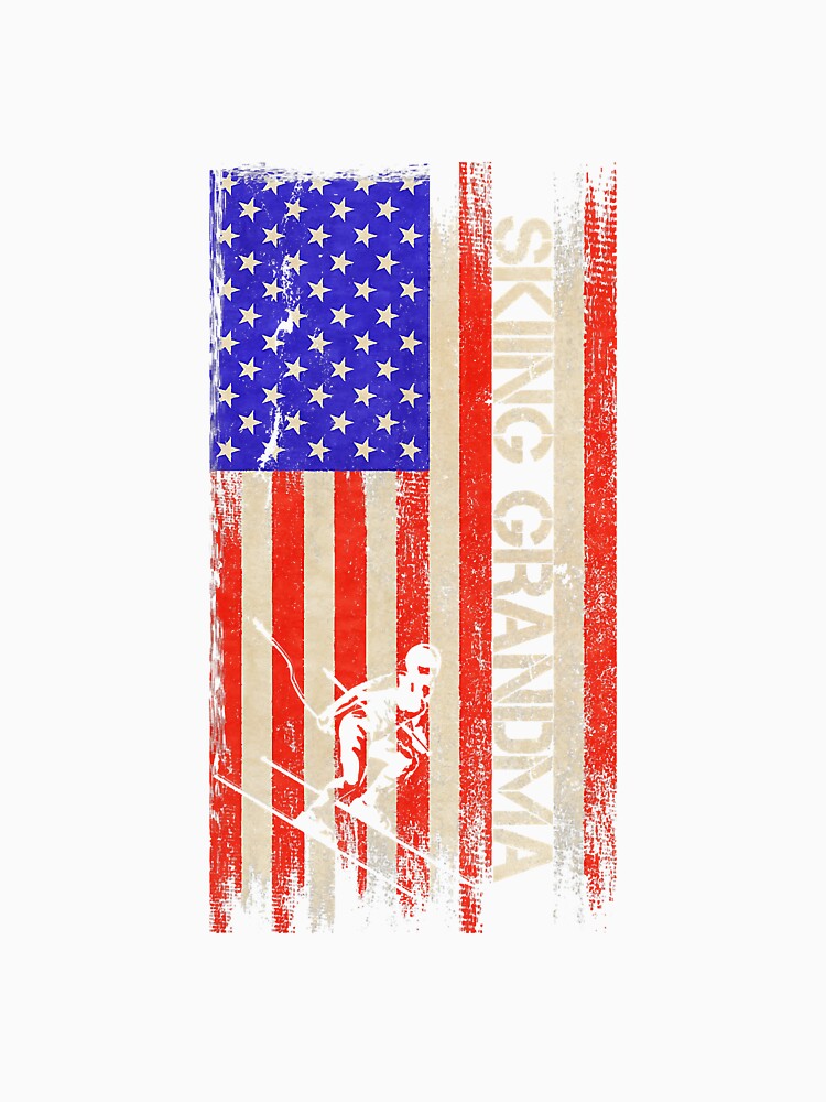 Vintage American Flag Proud Skiing by YesterDayCheck