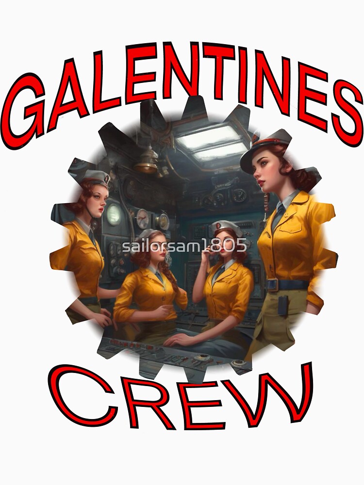 Super Retro WW2 Underwater US Navy American Girls Galentines crew on submarine on Galentines day and Galentines party, gift idea for Galentines day by sailorsam1805