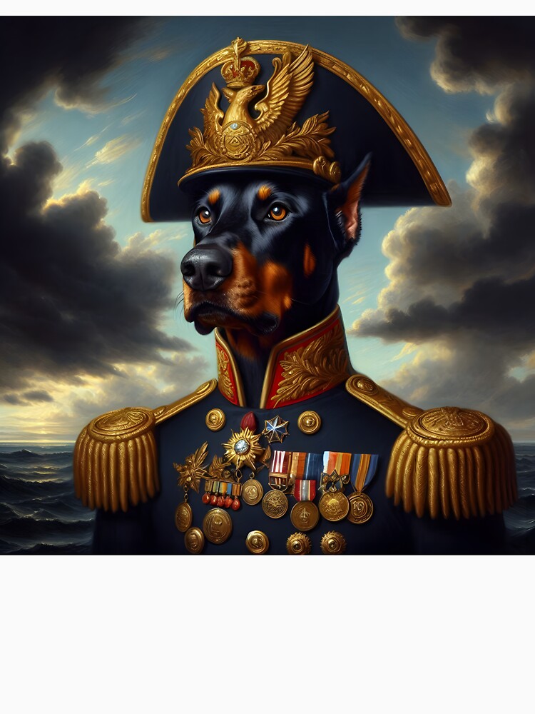 Admiral dog with ornate cap - Naval art by davidromapixel