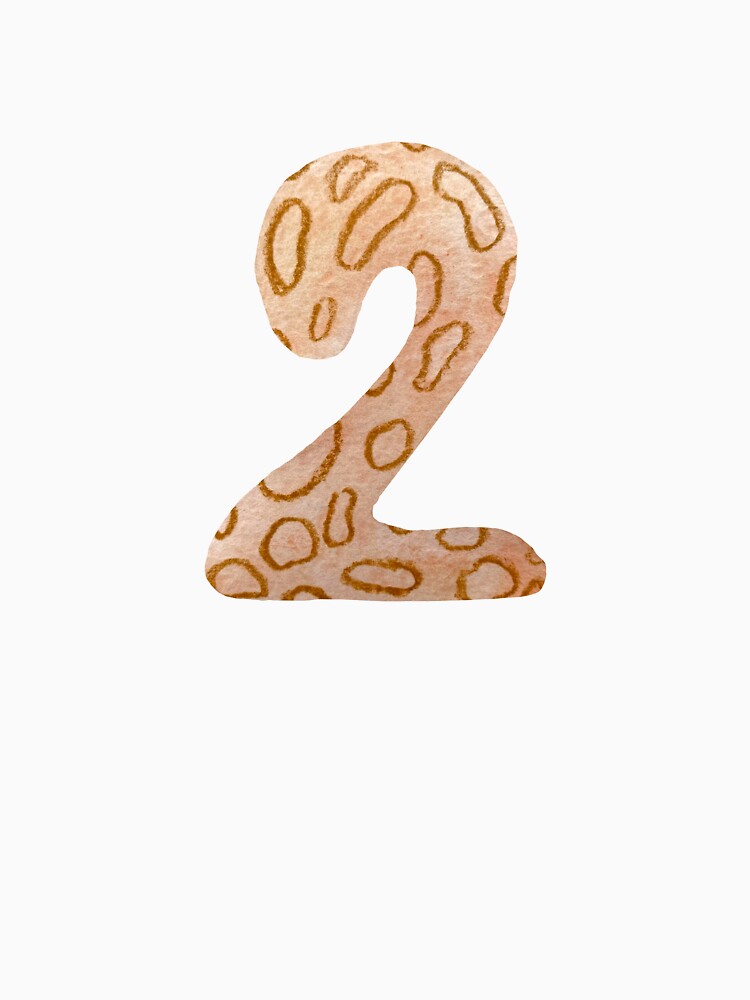 Number two figure textured a watercolor sketch by Yana Mustafina | Boho Soulful Designs