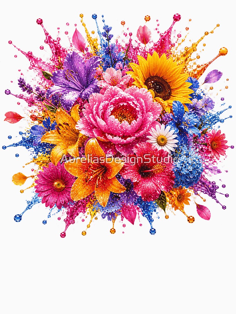 Colorful Flower Splash Art by AureliasDesignStudio