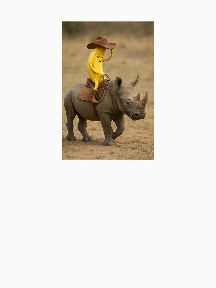 Banana on a rhino in Wild West outfit by Gletschie
