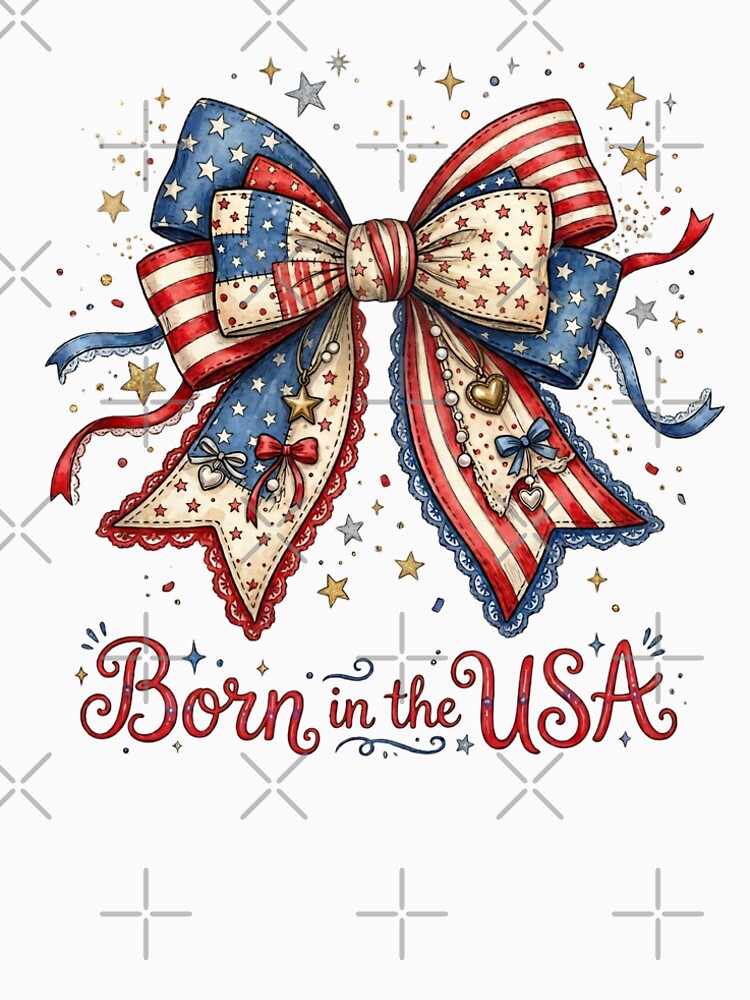Vintage Born in the USA Patriotic Bow Shirt by ashofthesouth
