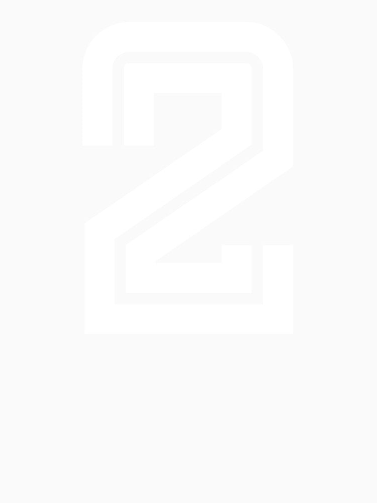 No. 2 / Player Number Two / Football Player Number 2 (White on Black) by STUDIO-72