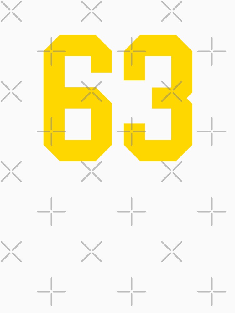 Bold Yellow Sport Number 63 by NECHSTORE