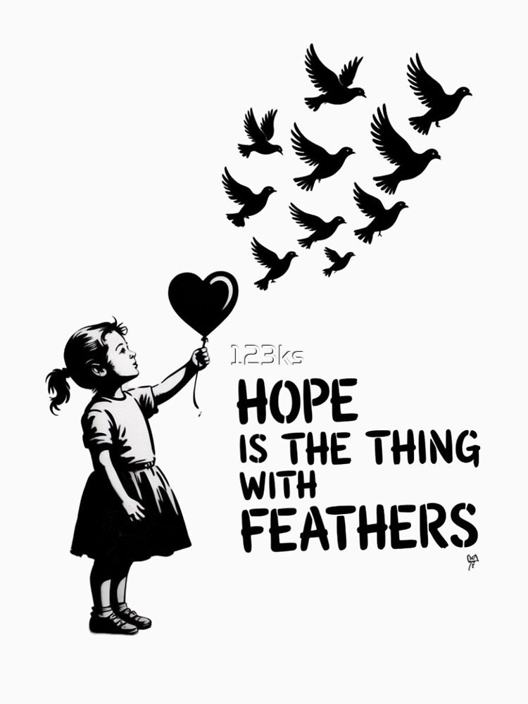 Banksy Style - Hope is the thing with feathers by 123ks
