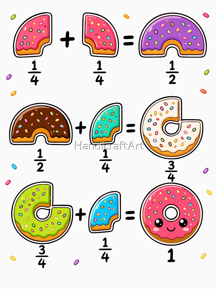 Donut Fractions Learning Math Humor by HandicraftArt