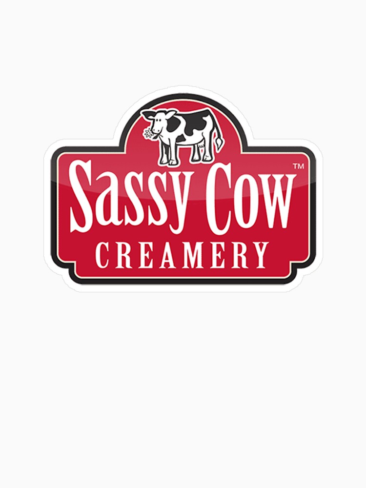 Sassy Cow Creamery Red Holstein Cow Dairy Logo by Jerbilsmouse