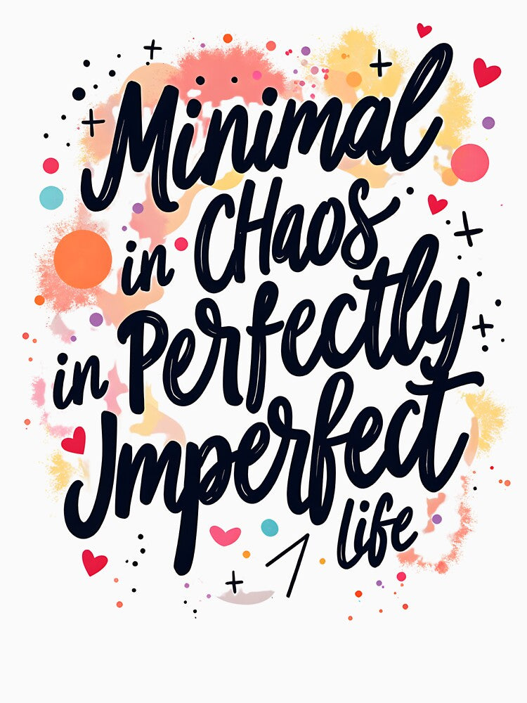 Minimal Chaos in a Perfectly Imperfect Life – Motivational Quote T-Shirt by LR Vibe Studio