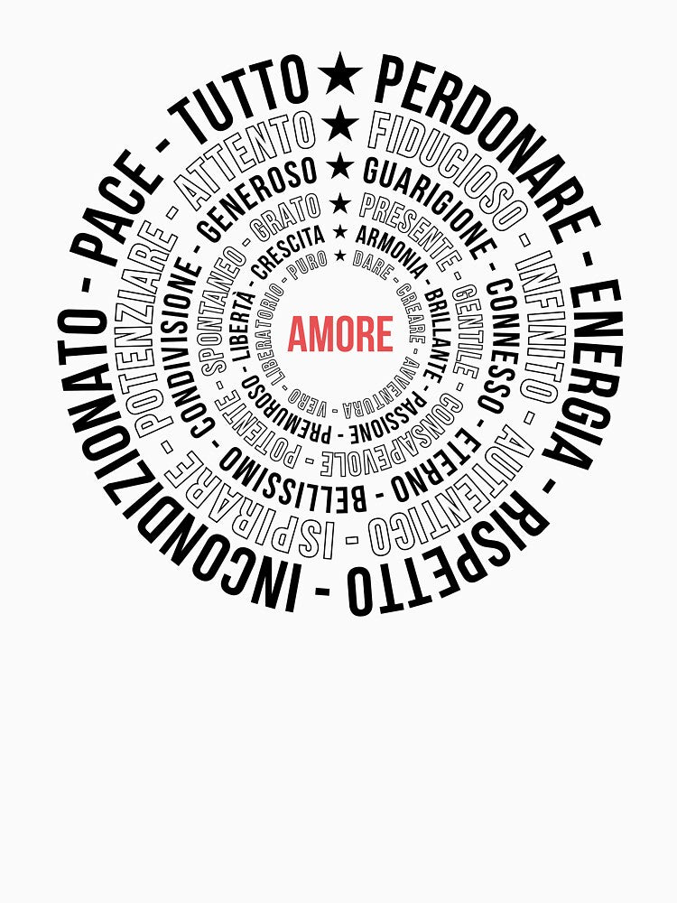 Amore: Italian Love Word Art Design by DBOriginals