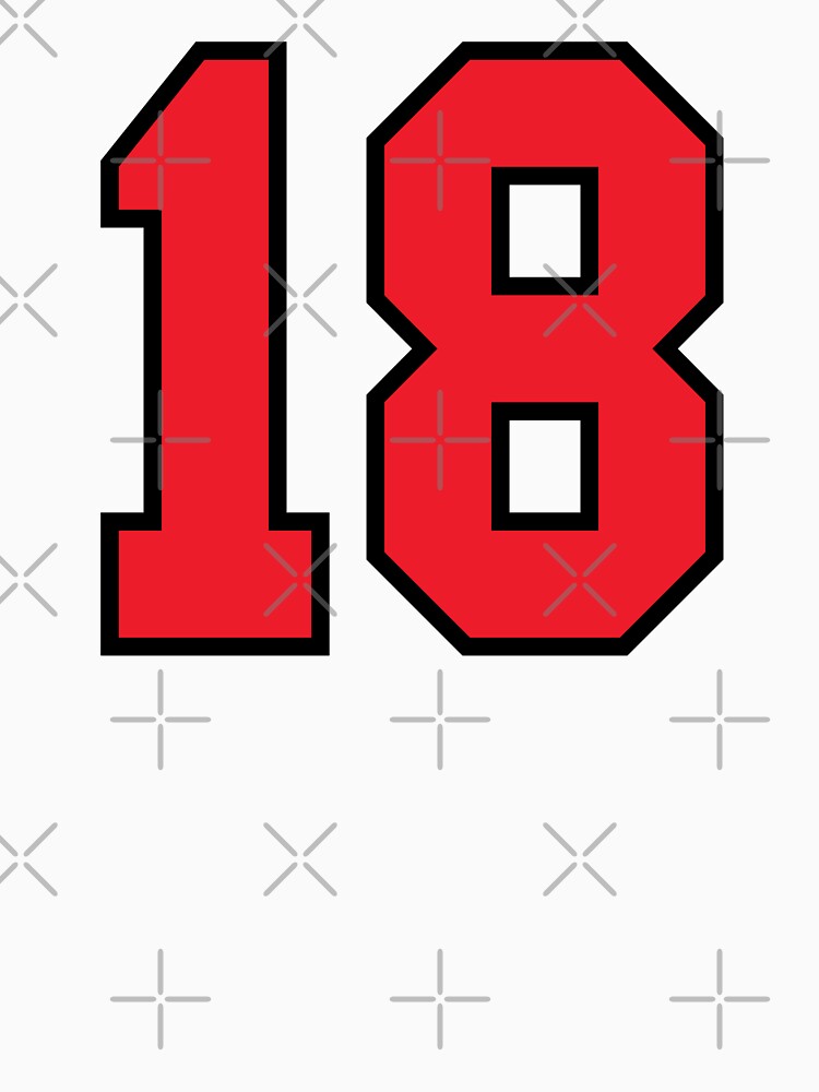18 Sports Jersey eighteen Red Number Black by infrontofyou