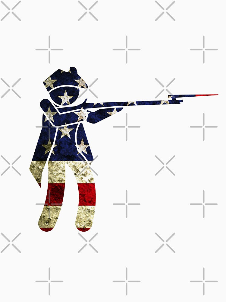 Vintage American Soldier Flag With Gun by Stickman--