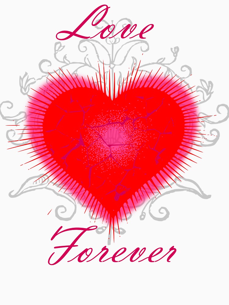 Girly Valentine, Love Forever Vintage Heart, Red by LZenDesigns