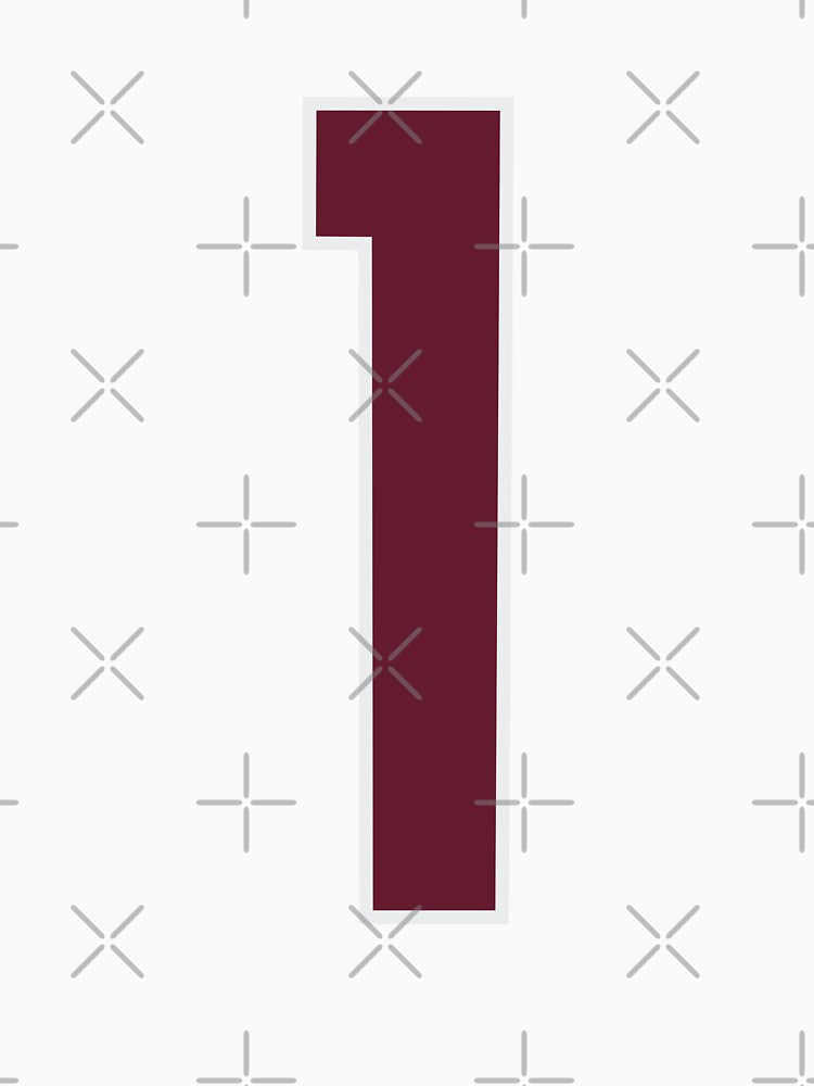 "Number 1 Bold Design - Collegiate Numbers, Varsity Style, Personalized Monogram Art" by artworkathome