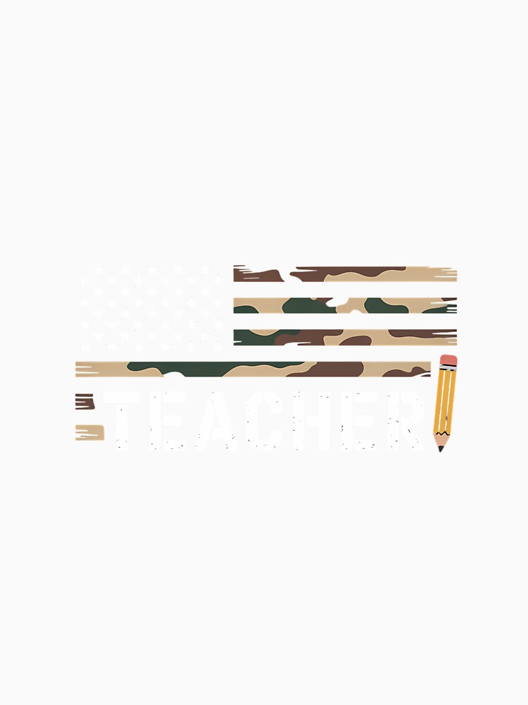 Patriotic Teacher American Flag Camouflage 4th of July by ThomasanHunter
