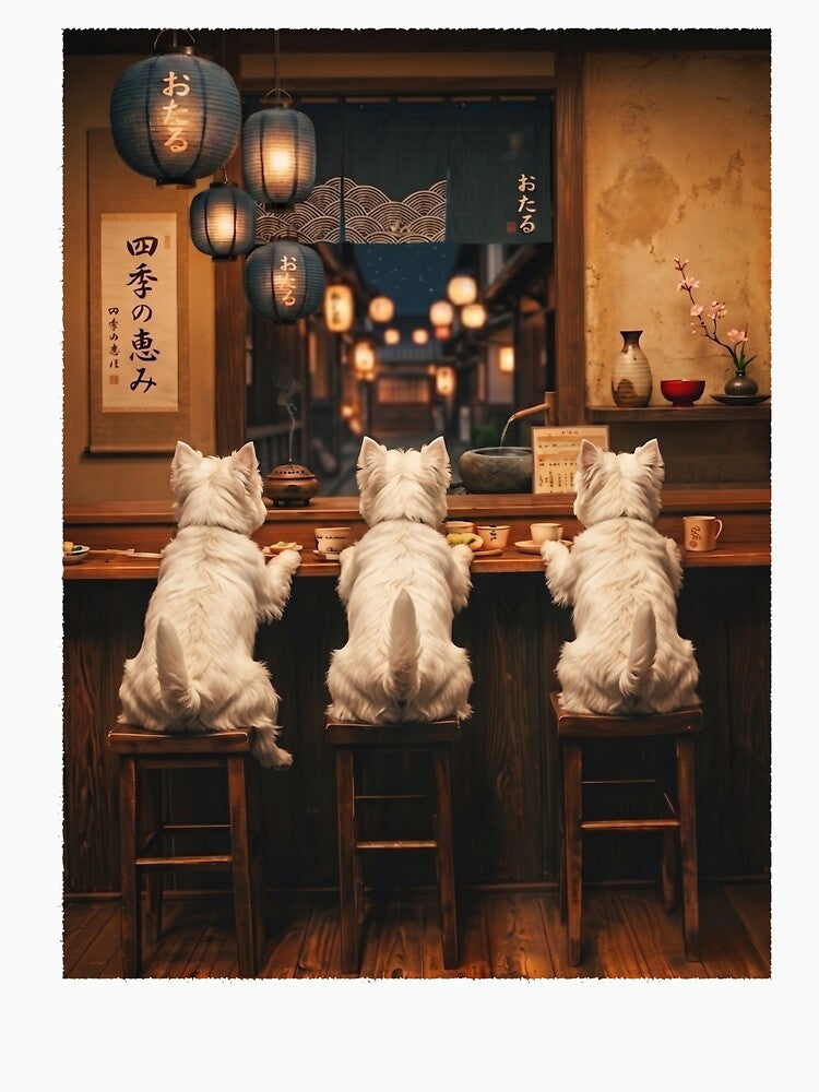 Japanese West Highland White Terrier Art Foodie Dog Owner by DoodleTortle