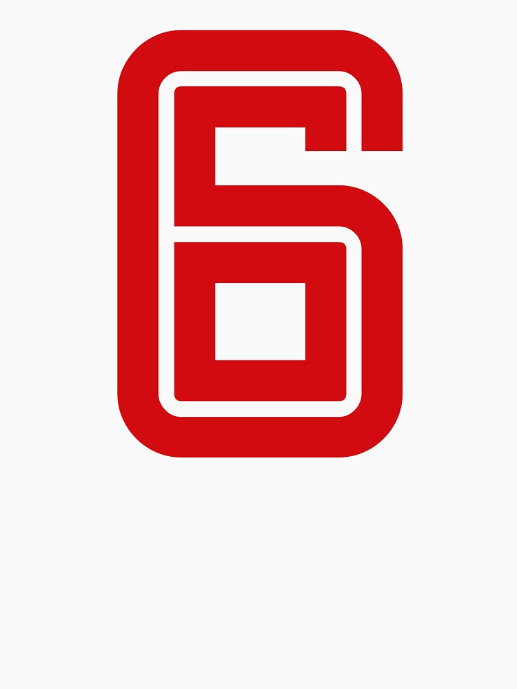 No. 6 / Player Number Six / Football Player Number 6 (Red) by STUDIO-72