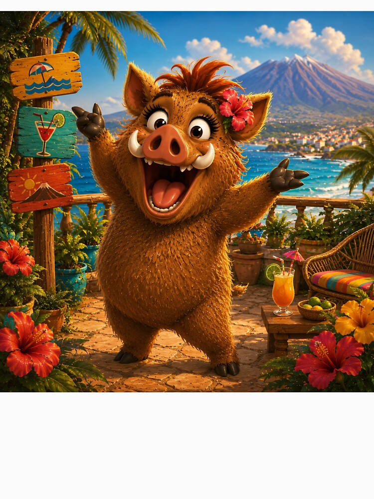 Grugnolina the Chatty Boar — Always Something to Say in Tenerife by CanaryVibesArt