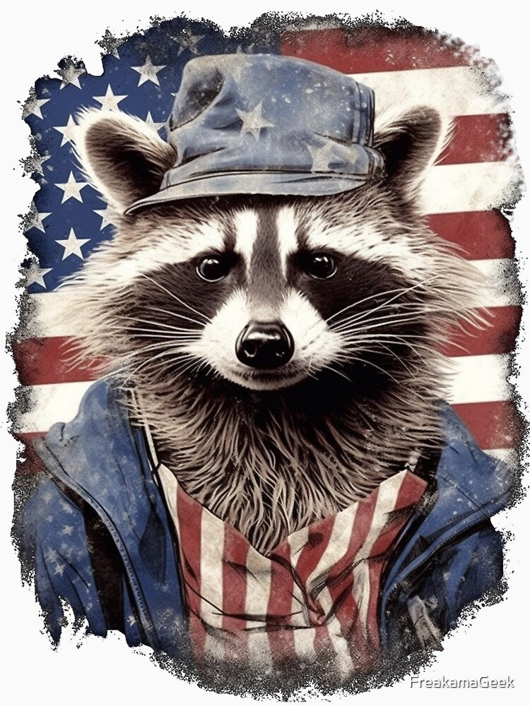 Patriotic Raccoon by FreakamaGeek