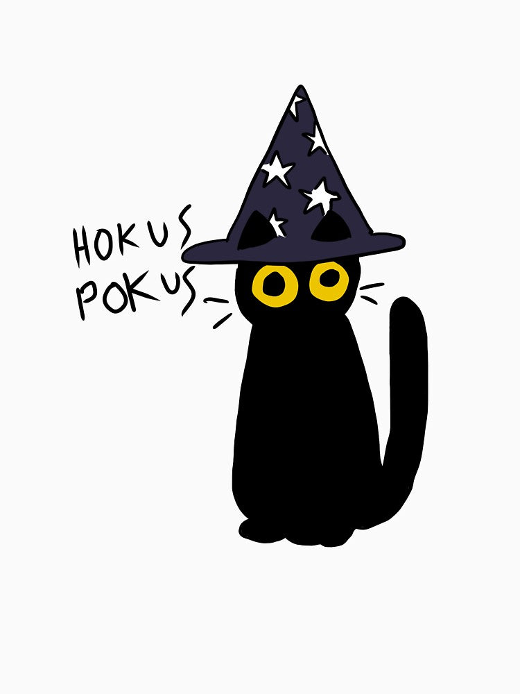 funky black cat wizard by maryflo
