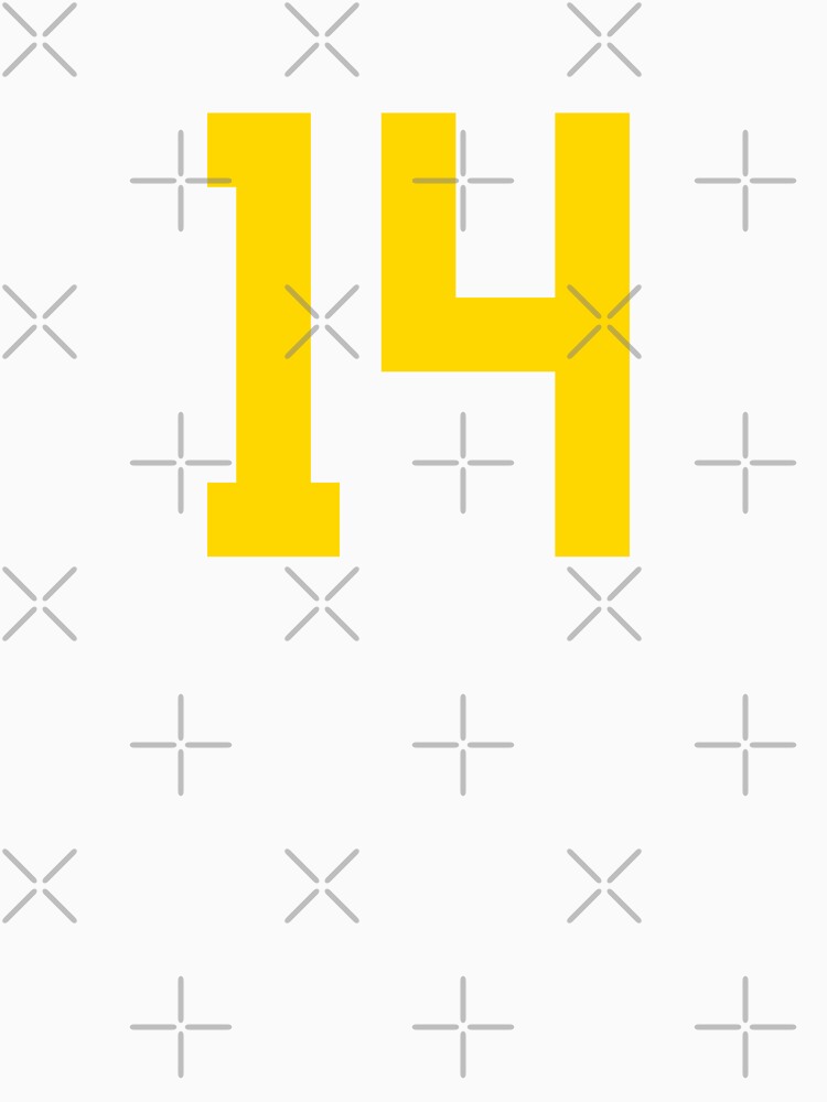Bold Yellow Sports Number 14 by NECHSTORE
