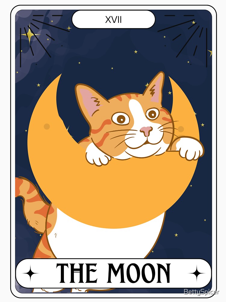 Tarot Card Orange Cat The Moon by BettySpicer